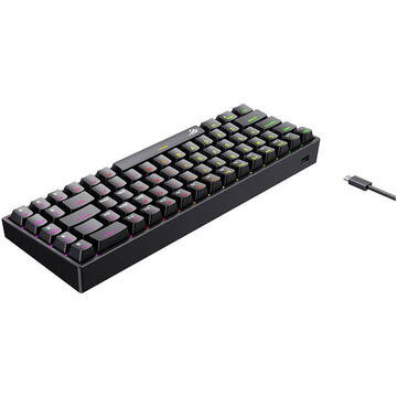 Tastatura Havit KB865L Tastatura  Mecanica Gaming, Iluminare RGB, USB, Cu fir, Neagra