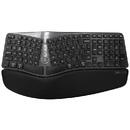 Tastatura Wireless Ergonomic Keyboard Delux GM901D BT+2.4G, Negru, Wireless, Fara fir, 107 taste