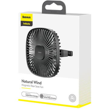 Ventilator Ventilator magnetic pentru bancheta spate Baseus Natural Wind, negru