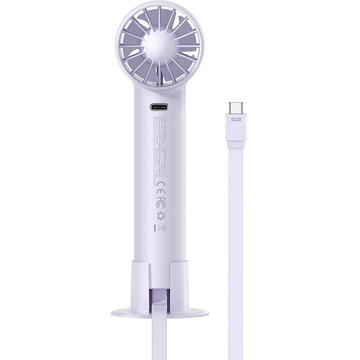 Ventilator Baseus Flyer Turbine portable hand fan + USB-C cable (purple)