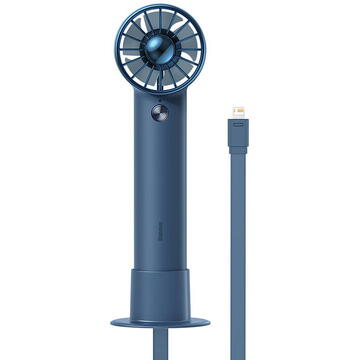 Ventilator Baseus Flyer Turbine portable hand fan + Lightning cable (blue)