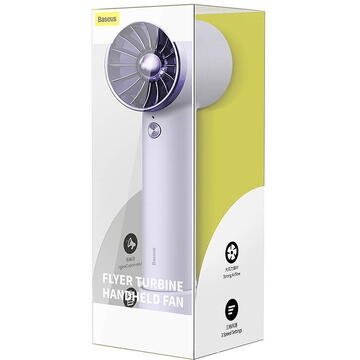 Ventilator Baseus Flyer Turbine portable hand fan + Lightning cable (purple)
