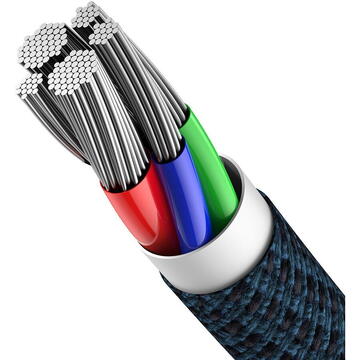 Baseus High Density Braided Cable Type-C to Lightning, PD,  20W, 1m Albastru
