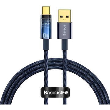 Baseus Explorer, USB to USB-C Cable, 100W, 1m Blue