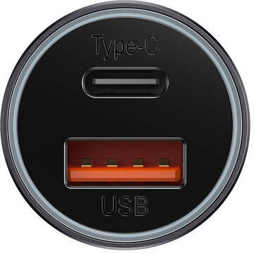 Baseus Golden Contactor Max USB + USB tip C 60 W incarcare rapida, Gri inchis
