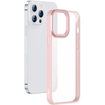 Husa Baseus Crystal Transparent Case for iPhone 13 Pro Max (pink)