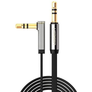 Accesorii Audio Hi-Fi UGREEN mini jack 3,5mm AUX flat elbow cable 1m (black)