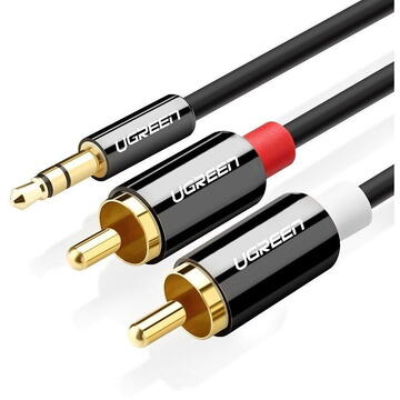 Accesorii Audio Hi-Fi UGREEN 3,5mm Jack to 2RCA (Cinch) Cable 1m (black)