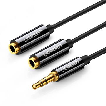 Accesorii Audio Hi-Fi AUX audio splitter 3.5mm jack cable UGREEN AV123, 25cm (black)