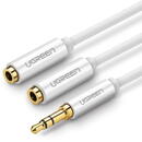 Accesorii Audio Hi-Fi AUX audio splitter 3.5mm jack cable UGREEN AV123, 25cm (white)