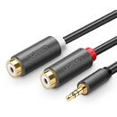 Accesorii Audio Hi-Fi UGREEN AV109 Male 3.5mm Jack to 2x Female RCA (Cinch) Cable 0.25m (black)