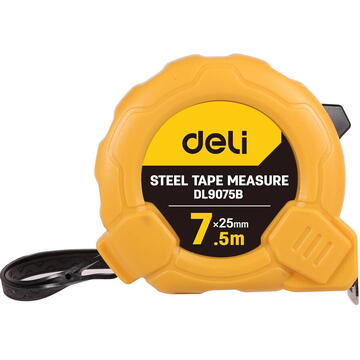 Steel Measuring Tape 7,5m/25mm Deli Tools EDL9075B (yellow)