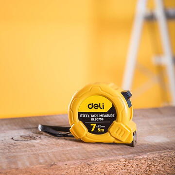 Steel Measuring Tape 7,5m/25mm Deli Tools EDL9075B (yellow)