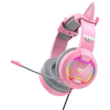 Casti Havit GAMENOTE H2233d Gaming headphones RGB (pink)