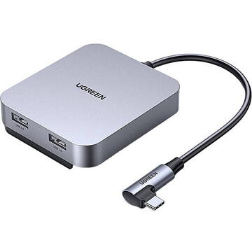UGREEN 60377 USB-C Hub, 5-in-1 Adapter, 3x USB, SD/TF (Grey)