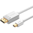 Mini DisplayPort to DisplayPort Cable UGREEN MD105, 4K 60Hz, bi-directional, 1.5m (white)