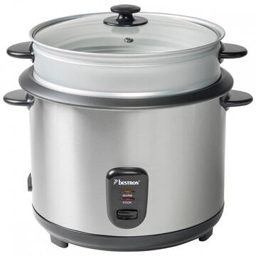 Aparat de gatit cu abur Bestron rice cooker ARC280, 1000 W, 2.8 litri, Argintiu