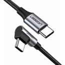 UGREEN USB-C to USB-C Elbow cable QC 3.0 PD 3A 60W 1m (Black)