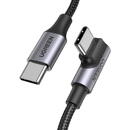Angle cable USB-C to USB-C UGREEN US334 5A, PD 100W, 2m (black)