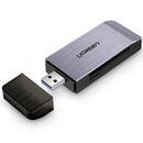 Card reader UGREEN USB Adapter 4 in1 card reader SD + microSD (silver)