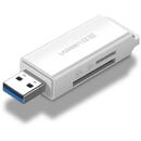 Card reader UGREEN CM104 SD/microSD USB 3.0 memory card reader (white)
