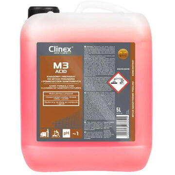 CLINEX M3 Acid, 5 litri, detergent pentru suprafete sanitare, curata si neutralizeaza suprafetele
