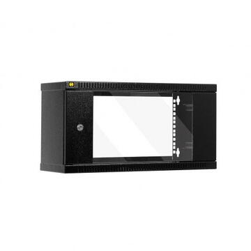 019-045-240-012 Netrack wall-mounted cabinet 19, 4.5U/240mm - graphite, glass door