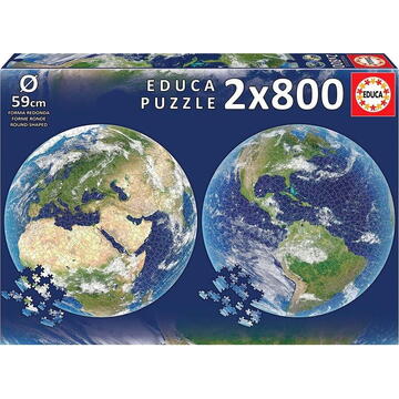 Educa Puzzle 2x800 Planeta Ziemia (okrągłe) G3