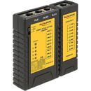 DeLOCK cable tester RJ45 / RJ12 / PoE, Cable Tester (black / yellow)