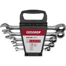 Gedore Red ring ratchet open ended spanner set, 5 pieces, spanner (chrome, SW 8 - 19mm)