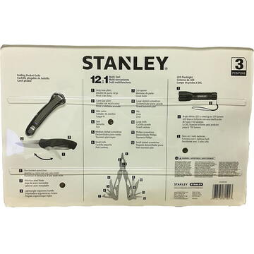 Stanley STHT81502-0, set 3 piese cutit, lanterna si cleste multifunctional