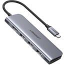 UGREEN USB-C to 3 Ports USB3.0-A Hub + HDMI + TF/SD (Space Gray)