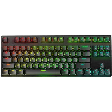 Tastatura BlitzWolf BW-KB2 gaming keyboard, mechanical, Red switch RGB, USB, Cu fir, Negru