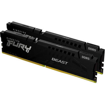 Memorie Kingston Fury Beast 64GB, DDR5-5200Mhz, CL40, Dual Channel