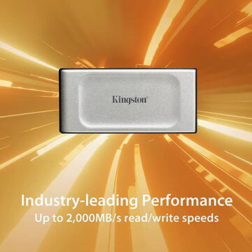SSD Kingston XS2000 Portable - SSD - 4TB - USB-C 3.2 Gen 2x2 (20 Gbit/s), silver/black