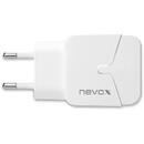 Incarcator de retea Nevox USB Power Adapter (AUTO-ID) Charging Adapter - Dual Port 2.4 A (100 - 240V)
