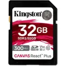 Card memorie Kingston Canvas React Plus 32GB SDHC Memory Card (Black, UHS-II U3, Class 10, V90)