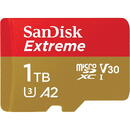 Card memorie SanDisk Extreme 1 TB microSDXC, memory card (UHS-I U3, Class 10, V30, A2)