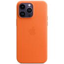 Husa Apple iPhone 14 Pro Max Leather MagSafe - Orange