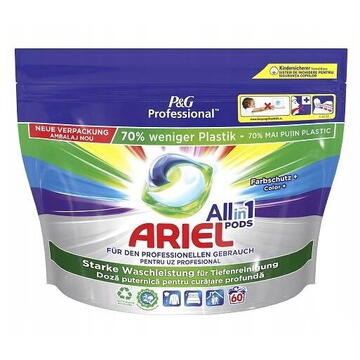 Detergent rufe ARIEL Capsule de spalat Prof Color+ Polybag 60buc