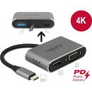 DeLOCK USB-C adapter> HDMI / VGA with USB 3.0 + PD 64074