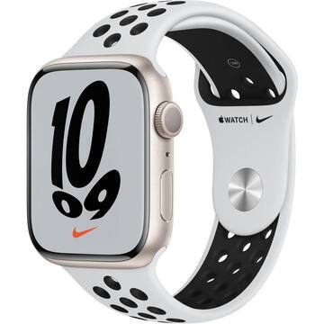 Smartwatch Apple Watch S7 Alu Nike Cell 41mm starlight sports bracelet platinum / black