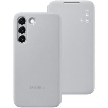 Husa SAMSUNG LED View Cover, mobile phone case (light grey, Samsung Galaxy S22)