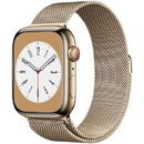 Smartwatch Apple Watch 8 Cell 45mm Steel Gold/Gold Milanese Loop
