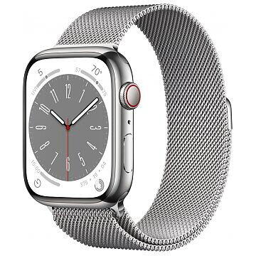 Smartwatch Apple Watch 8 Cell 45mm Steel Silver/Silver Milanese Loop
