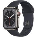 Smartwatch Apple Watch 8 Cell 41mm Steel Graphite/Midnight Sport Band