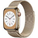 Smartwatch Apple Watch 8 Cell 41mm Steel Gold/Gold Milanese Loop