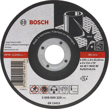 Bosch Disc taiere inox Rapido Longlife 115x22.23x1mm