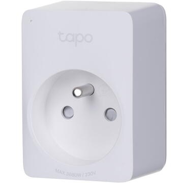 Prize inteligente TP-LINK Tapo P110 Mini Wi-Fi, monitorizare consum energie, control vocal, 16A, 100-240V, Alb