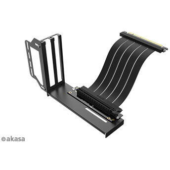 Akasa Riser Black Pro, montare verticală pentru GPU + cablu premium PCIe 3.0